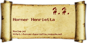 Horner Henrietta névjegykártya