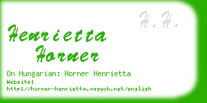 henrietta horner business card